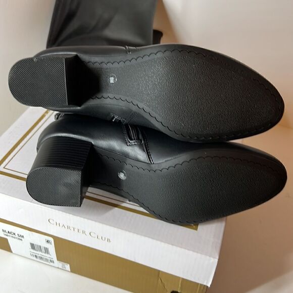 Charter Club Jaccque Tall Stretch Boots Black Smooth size 8 M - Picture 5 of 6